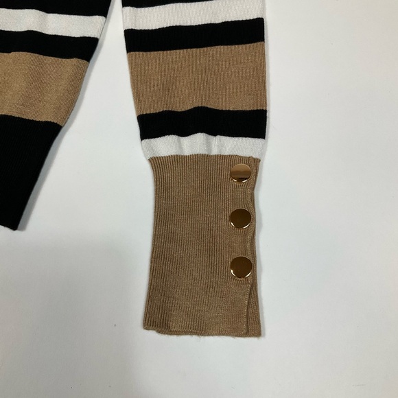 Magaschoni Long Sleeves Black & Ivory Blouse XS - Picture 7 of 8